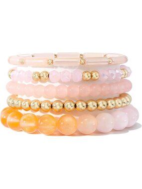 Vibrant Stackable Beaded Stretch Bracelets for Women - Fun Gift Accessory